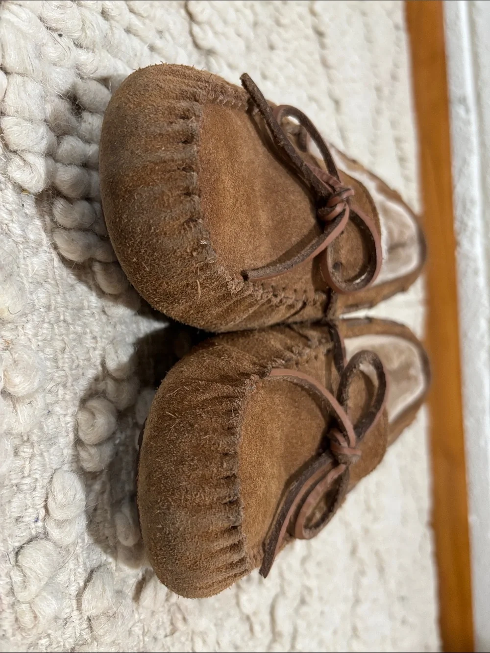 UGG Brown Suede Moccasin Slippers with Shearling